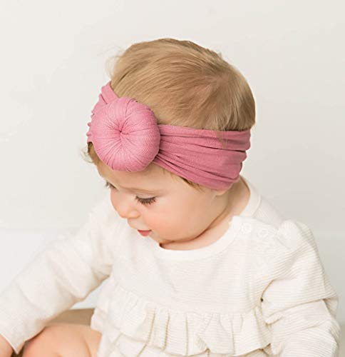inSowni Newest Super Stretchy Nylon Bow Flower Turban Headbands Hairbands Headwraps for Baby Girl Toddlers Infants Newborns (10 Pack S1) - Thumbnail 3