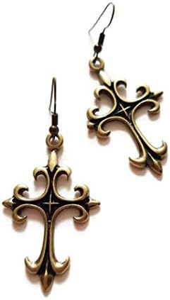 Hot Thailand Pinchbeck Jewelry Making Charms Jewelry Charm Antique Brass Tone Fashion Earrings Thai Elephant Style (Cross 1)