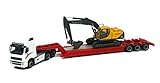 VOLVO FH12 w LOWBOY EC210 TRACKED EXCAVATOR 1/87 HO SCALE DIECAST CARARAMA