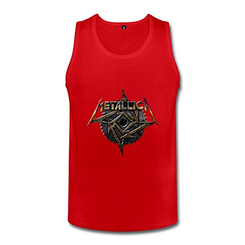 SHUNAN Men's Meallica Metallica Tank Top Size XL Red