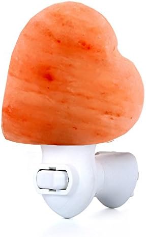 Smartdio Hand Carved Natural Crystal Himalayan Salt Lamp Night Light (Heart-shaped)