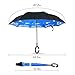 AIGUMI Reverse Folding Umbrellas C-Shaped Handle Golf Umbrella Double Layer Inverted Self Standing Umbrella