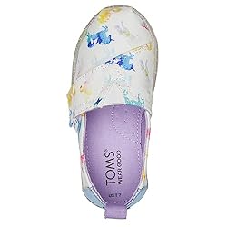 TOMS Girls Alpargata Loafer Flat, White Watercolor