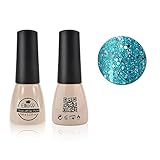 Qimisi Soak-Off UV LED Gel Polish Nail Art New Bling Colours Manicure Lacquer 7ml Glitter Turquoise