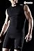TSLA Men's Sleeveless Workout Shirts, Dry Fit Running Compression Cutoff Shirts, Athletic Training Tank Top, Round Neck Top Black, Large