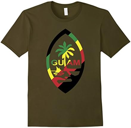 Mens Guam Seal Rasta Color T Shirt XL Olive