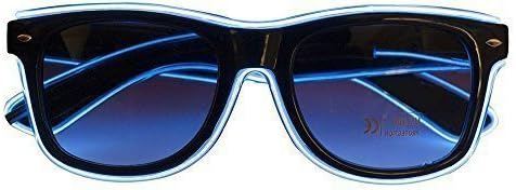 Rave Raptor LED Sunglasses Black Frame Aqua Blue EL Wire Glasses for Festivals