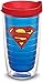 Tervis Superman Tumbler with Emblem and Red Lid 16oz, Blue
