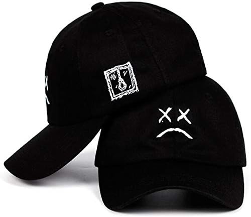 A hut Lil Peep Sad face Dad Hat Embroidery 100% Cotton Baseball Cap Hat xxxtentacion Hip Hop Cap Golf Love lil.peep Snapback Women Men