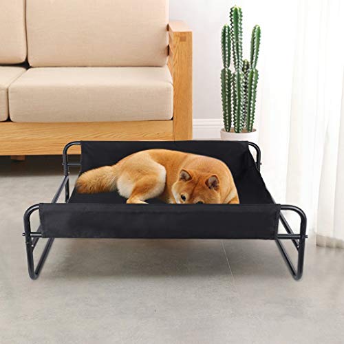 Elevated Cooling Pet Bed, Folding Pet Cot, Dog Bed - Breathable Fabric & Metal Frame Rest Bed Orthopedic, Easy Clean for Small, Medium, Large, Extra Large 33.9 x 33.9 x 12.6 inches