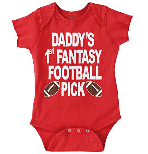 Brisco Brands Dads 1st Fantasy Football Sports Funny Baby Gift Romper Bodysuit