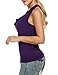 Zeagoo Women's Cowl Neck Halter Top Sleeveless Summer Tops Backless Shirt Dark Purple