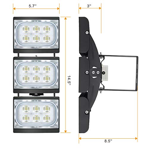 LED Flood Light, STASUN 90W 8100lm Dusk to Dawn Security Lights with 330°Wide Lighting Area(Photocell Included), 6000K Daylight, OSRAM LED Chips, Waterproof, Great for Yard, Street, Parking Lot - Thumbnail 5