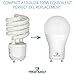 Great Eagle LED GU24 Base, A19 Shape, 14W (100W Equivalent), Dimmable, 3000K Bright White, 1550 Lumens, UL Listed, Twist-in Light Bulb (4-Pack)