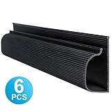 Updated J Channel Cable Raceway - 94" Desk Cord Organizer - JCCR-05 Computer Cable Management Under Desk with Mounting Tape - 6 Count Desk Cable Tray for Office, Home, Kitchen (15.8" Each, Black)