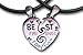 TWO Hearts - Best Friends Necklace, Break Apart - Classic Best Friends Split Heart Style