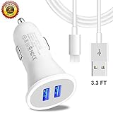 Fast Charge Adaptive Fast Charger Kit for Samsung Galaxy S9/S8/S8 Plus/Note8,MBLAI USB Type C Fast Charging Kit True Digital Adaptive Fast Charging (car Charger+c Cable)