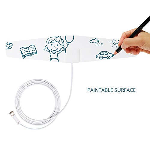 ANTOP HDTV Antenna Indoor, 30 Miles Range Multi-directional Reception with 10ft High Performance Coaxial Cable