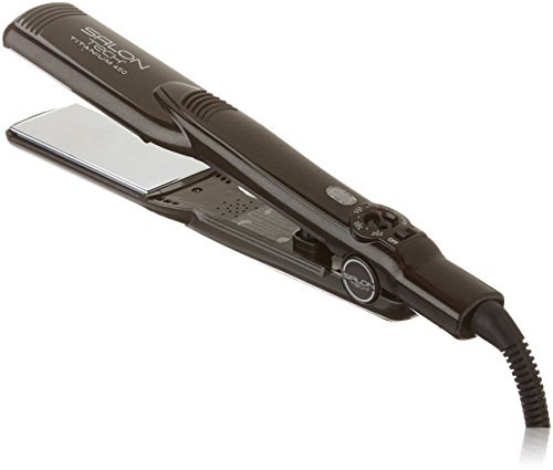 SALON TECH Titanium Flat Iron - Professional Flat Iron With Adjustable Temperature Settings For Heat Activated Treatments (450 Degree, 1.5 Inch)