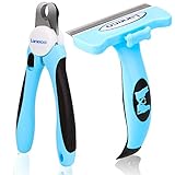 Laneco 2 in 1 Pet Grooming Set including Deshedding Brush and Nail Clipper for Dogs and Cats