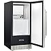 Danby DIM3225BLSST Built-In Under Counter Ice Maker with Door, Black/Stainless Steel