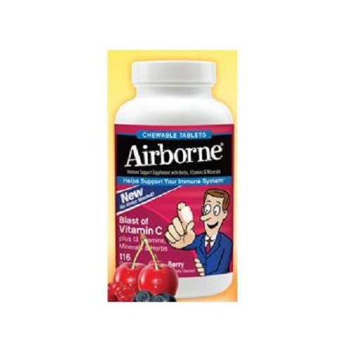 Airborne Chewable Tablets Immune Support Supplement with Herbs, Vitamin C Berry: 116 Chewable Tablets Airborne Chewable Tablets Immune Support Supplement with Herbs, Vitamin C Berry: 116 Chewable Tablets