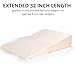 Contour Folding Wedge Pillow Extended Length- 7x24x32 Inch Bed Wedge for Elevated Sleeping, GERD & Acid Reflux Relief, Snoring Support - Folding Triangle Pillow with Washable Cover, High-Density Foam