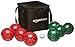 AmazonBasics 100 Millimeter Bocce Ball Outdoor Yard Games Set with Soft Carrying Case - 2 to 8 Players, Red and Green primary