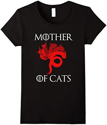 Womens Cat Lovers Shirt - Mother of Cats T-Shirt Medium Black