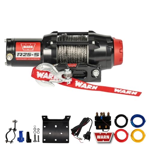 Warn R25-S Rope Winch 2,500 lb Pulling Capacity, 50’ 3/16” Synthetic Rope