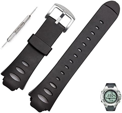 Luxury Rubber replacement Watch Band Strap SS0S4723000 For SUUNTO OBSERVER SR X6HRM (Silver)