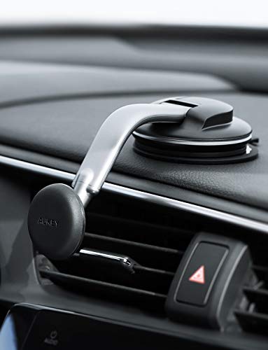 AUKEY Car Phone Mount 360 Degree Rotation Dashboard Magnetic Cell Phone Holder for Car Compatible with iPhone 11 Pro Max / 11 / XS Max / XS / 8 / 7 , Samsung Galaxy S10+, Google Pixel 3 XL, and More