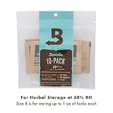 Boveda for Herbal Storage | 58% RH Humidity Control Pack | Size 8 for Use with Up to 1 Ounce (30 Grams) | Prevent Terpene Loss Over Drying and Molding | 10-Count Resealable Bag