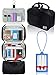 Premium Hanging Toiletry Bag Travel Kit For Women And Men.Organizer, Waterproof, Lightweight Cosmetic And Makeup Bag, Transparent Compartments, Black,Bonus Name Tag
