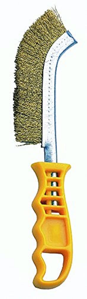 Bellota 50806-L Hand Brush - Brass, Plastic Handle, Curved Wire, Diameter 0.3 mm