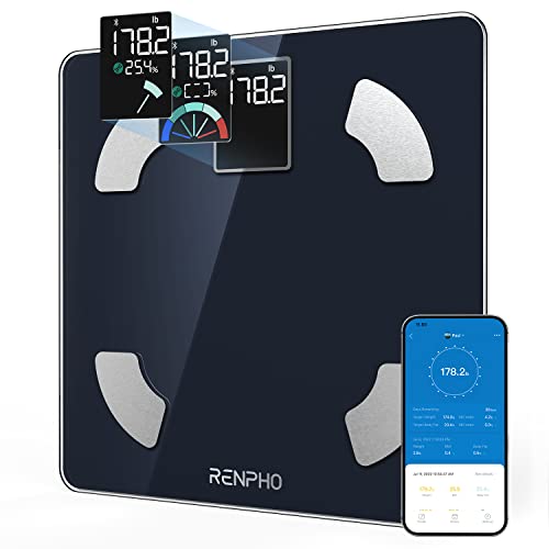 Balance Pese Personne, Balance Connectée Bluetooth Pèse Personne Impédancemètre, Grand Écran VA, 13 Analyses de la Composition Corporelle avec Application de Fitness, Elis 1