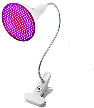 Grow Light E26/E27 Round LED Full Spectrum Plant Growing Light Bulb for Hydroponic House Plant and Indoor Gardens Replicates Natural Sunlight Energy Efficient and Long Lasting (20W+Clip)
