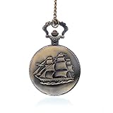 Loweryeah Ancient Bronze Engraved Pattern Round Pocket Watch