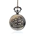 Loweryeah Ancient Bronze Engraved Pattern Round Pocket Watch