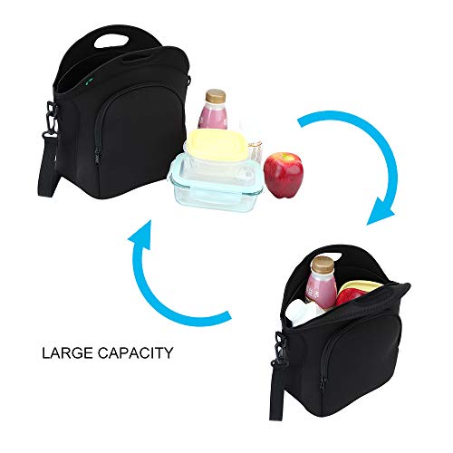 Neoprene Lunch Box Insulated Lunch Bag Tote with Strap Zipper Pocket for Work Picnic by F40C4TMP (N2)