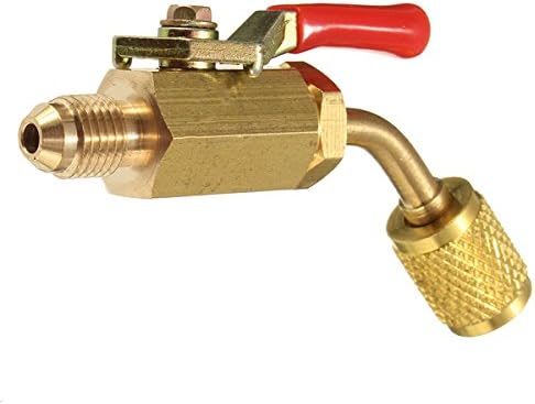 GGGarden GGGarden Red Brass Shut Valve For A/C Charging Hoses HVAC 1/4 Inch AC Refrigerant R410a R134a