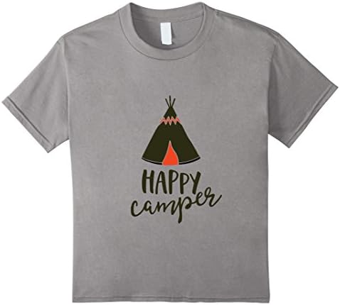 unisex-child Happy Camper Graphic T-Shirt 4 Slate