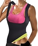 Rolewpy Women Sweat Neoprene Waist Trainer Hot Slimming Sauna Vest Tummy Control Body Shaper for Weight Loss (Black Gym Tops, M(US 8-10))