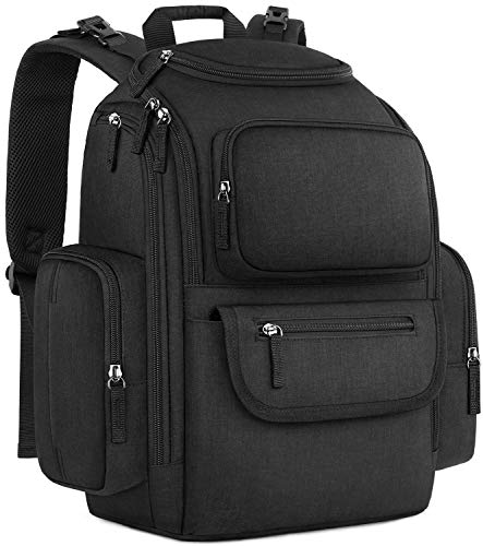 Mancro Diaper Bag Backpack, Large Multifunctional Dad Diaper Bag with 2 Side Insulated Pockets, Heavy Duty Travel Water…