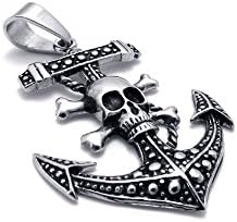 Titanium Steel Pirates Anchor Necklace Pendant for Men