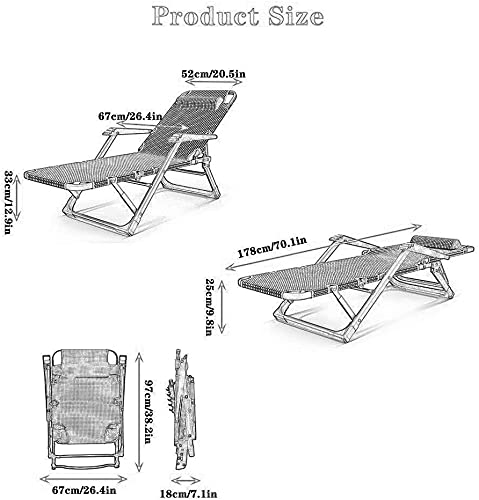 Liegestuhl Sonnenliege Gartenliege Lounge Sessel Klappbare Sonnenliege Zero Gravity Recliner Liegende Liegen für das… – Bild 3