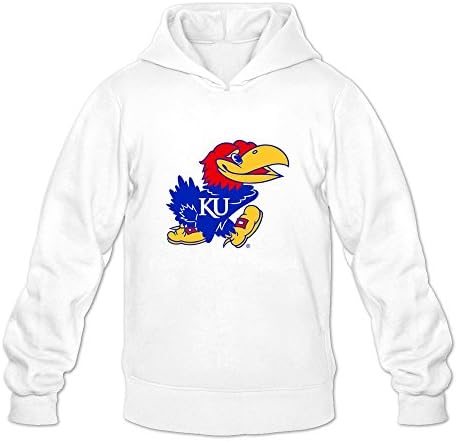 University Of Kansas Jayhawk Logo Retro 100% Cotton Long Sleeve Sweatshirt For Mens
