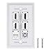 4 HDMI Keystone Wall Plate,PHIZLI 1 - Cat6 Ethernet 1 - Coax Cable TV F Type Port HDMI 2.0 Decorative Female to Female(White)