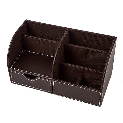 Leather Desk Organizer Ubaymax 6 Compartment Office School Supply