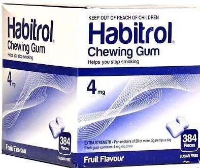 Habitrol Nicotine Gum 4mg Fruit Bulk 384 Pieces (2 Pack (384 Count))